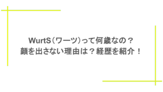 WurtS(ワーツ)って何歳なの?顔を出さない理由は?経歴を紹介!