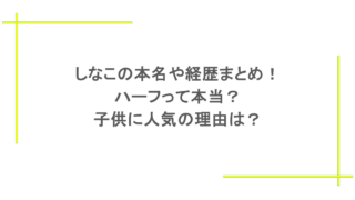 しなこの本名や経歴まとめ！ハーフって本当？子供に人気の理由は？
